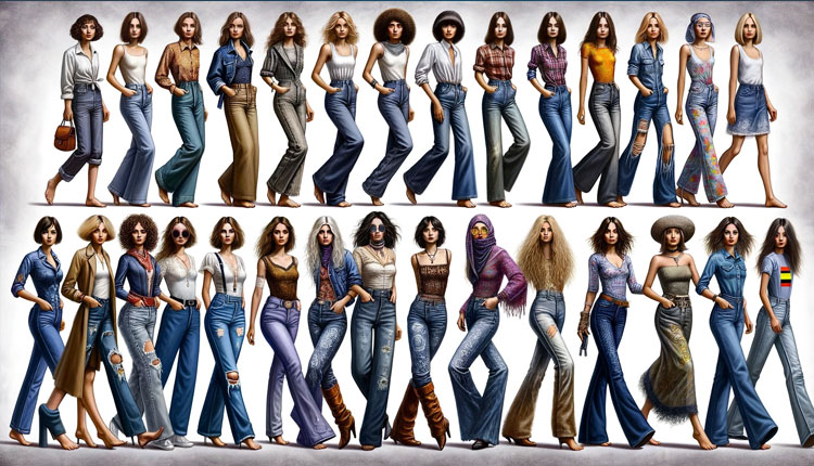 شلوار جین زنان و دختران از ابتدا تا امروز