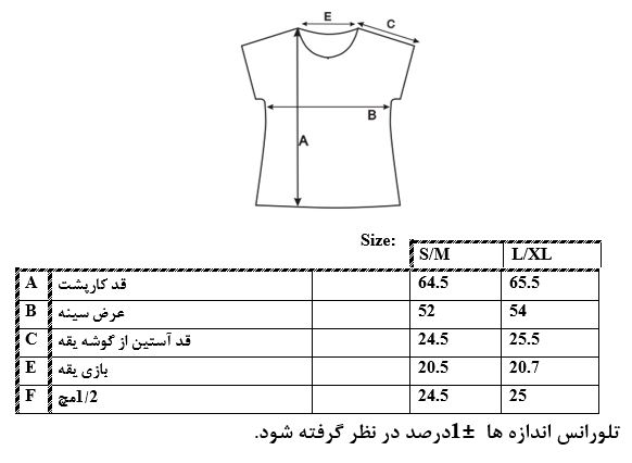 اطلاعات سایز بندی