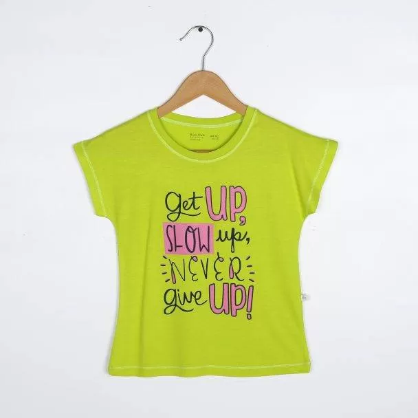 تیشرت طرح Never Give Up دخترانه ( 6 تا 10 سال )