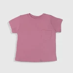 تیشرت طرح جیب دار دخترانه(بادمجانی)