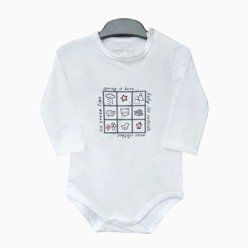 اطلاعات سایزبندی بادی آستین بلند طرح Spring Is Here نوزاد دختر