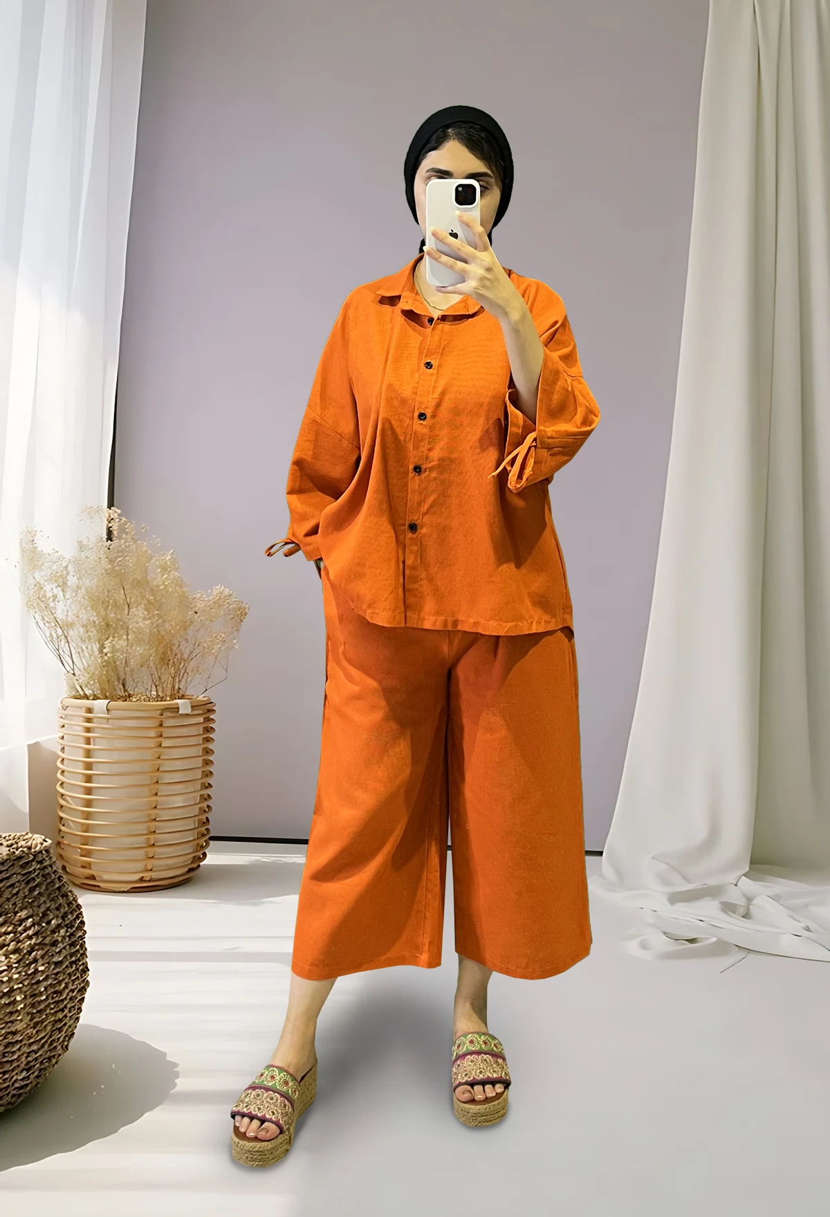 اطلاعات سایزبندی شومیز آستین گت دار و شلوار زنانه