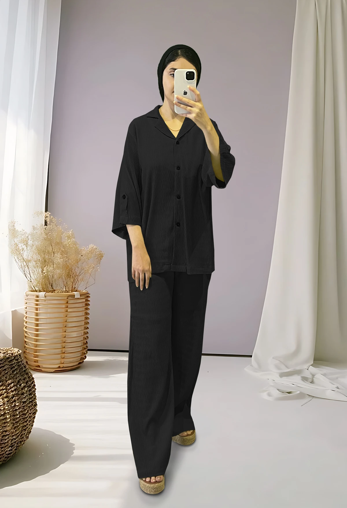 اطلاعات سایزبندی شومیز و شلوار موجدار زنانه