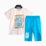 تیشرت و شلوارک طرح Life Surf پسرانه