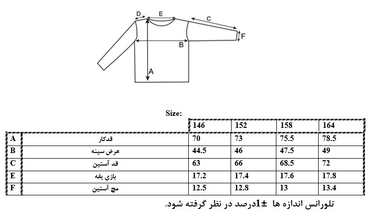 اطلاعات سایزبندی 325678