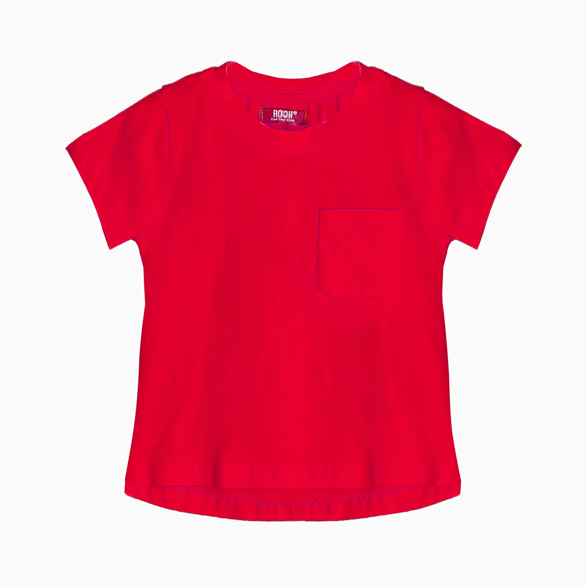 تیشرت طرح جیب دار دخترانه(قرمز)