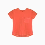 تیشرت طرح جیب دار دخترانه(قرمز روشن)