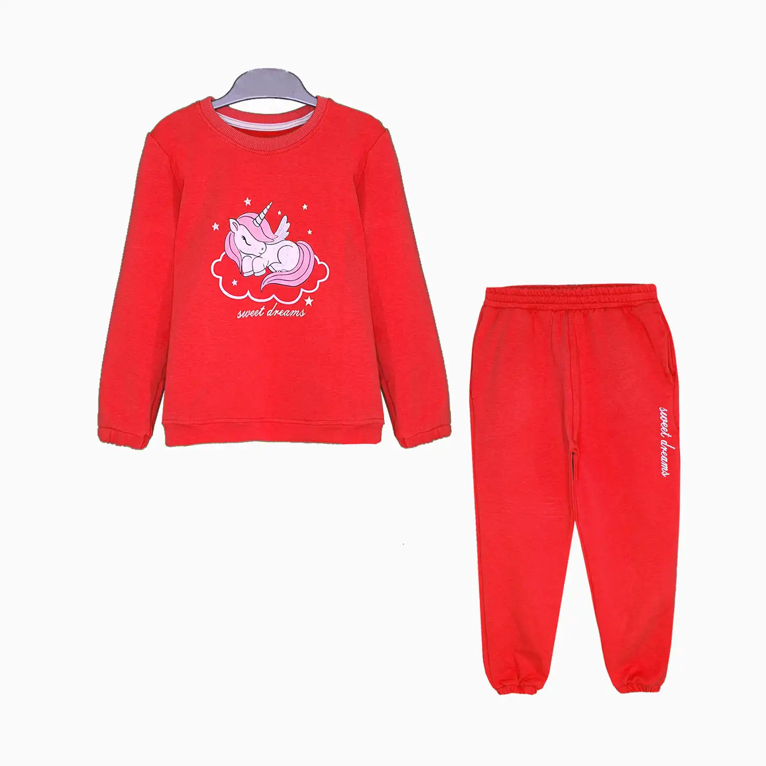 اطلاعات سایزبندی بلوز و شلوار طرح تک شاخ دخترانه