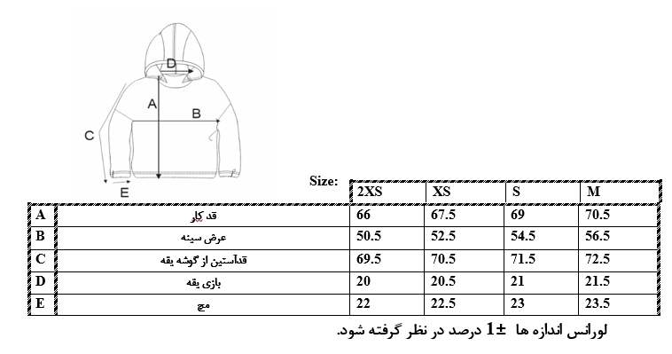 اطلاعات سایزبندی سویشرت طرح روح پسرانه