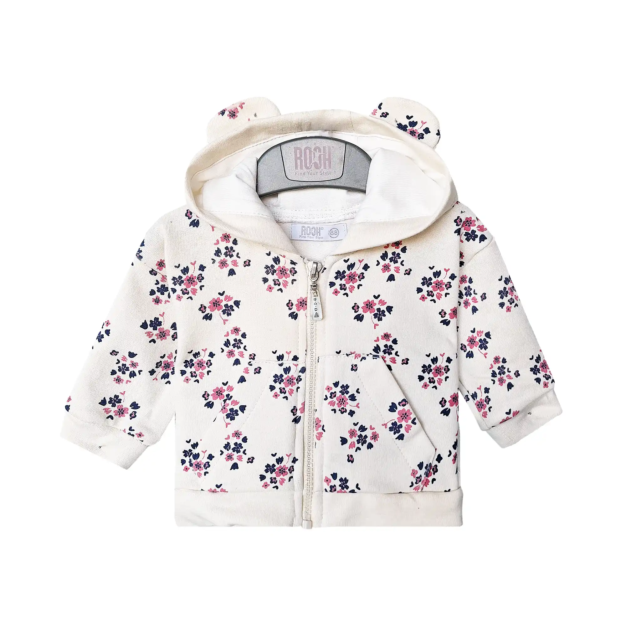 اطلاعات سایزبندی سویشرت و شلوار طرح گل نوزاد دختر 