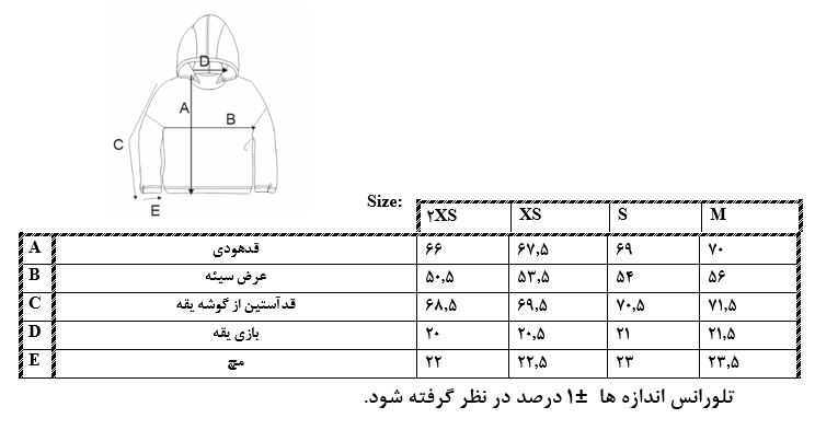 اطلاعات سایزبندی سویشرت طرح End Of 75 پسرانه