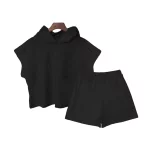 تیشرت کلاهدار و شلوارک دخترانه