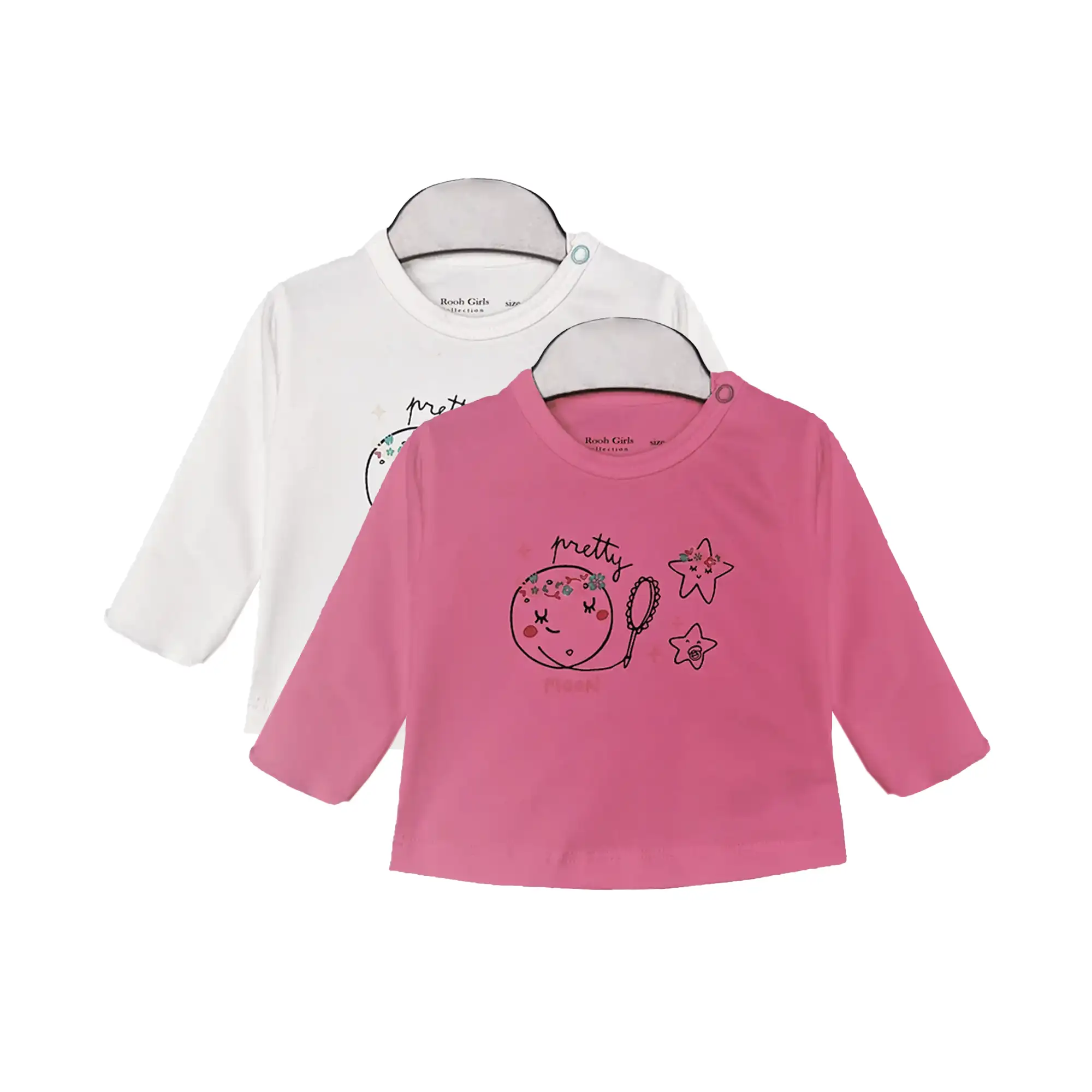 بلوز یقه گرد طرح Moon نوزاد دختر