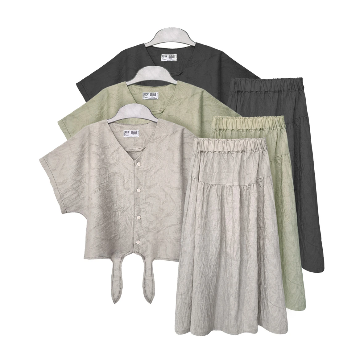 شومیز گره ای و دامن دخترانه