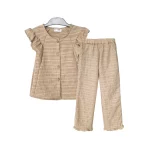 شومیز آستین پروانه و شلوار دخترانه