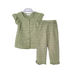 شومیز آستین پروانه و شلوار دخترانه