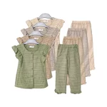 شومیز آستین پروانه و شلوار دخترانه