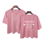 تیشرت کراپ طرح ساحل دخترانه