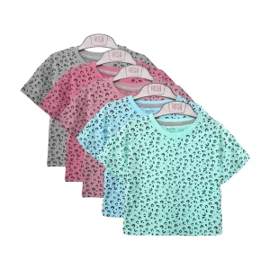 تیشرت طرح پلنگی دخترانه (2 تا 9 سال) کد 629770