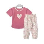 تیشرت و شلوار طرح قلب دخترانه