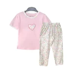 تیشرت و شلوار طرح قلب دخترانه