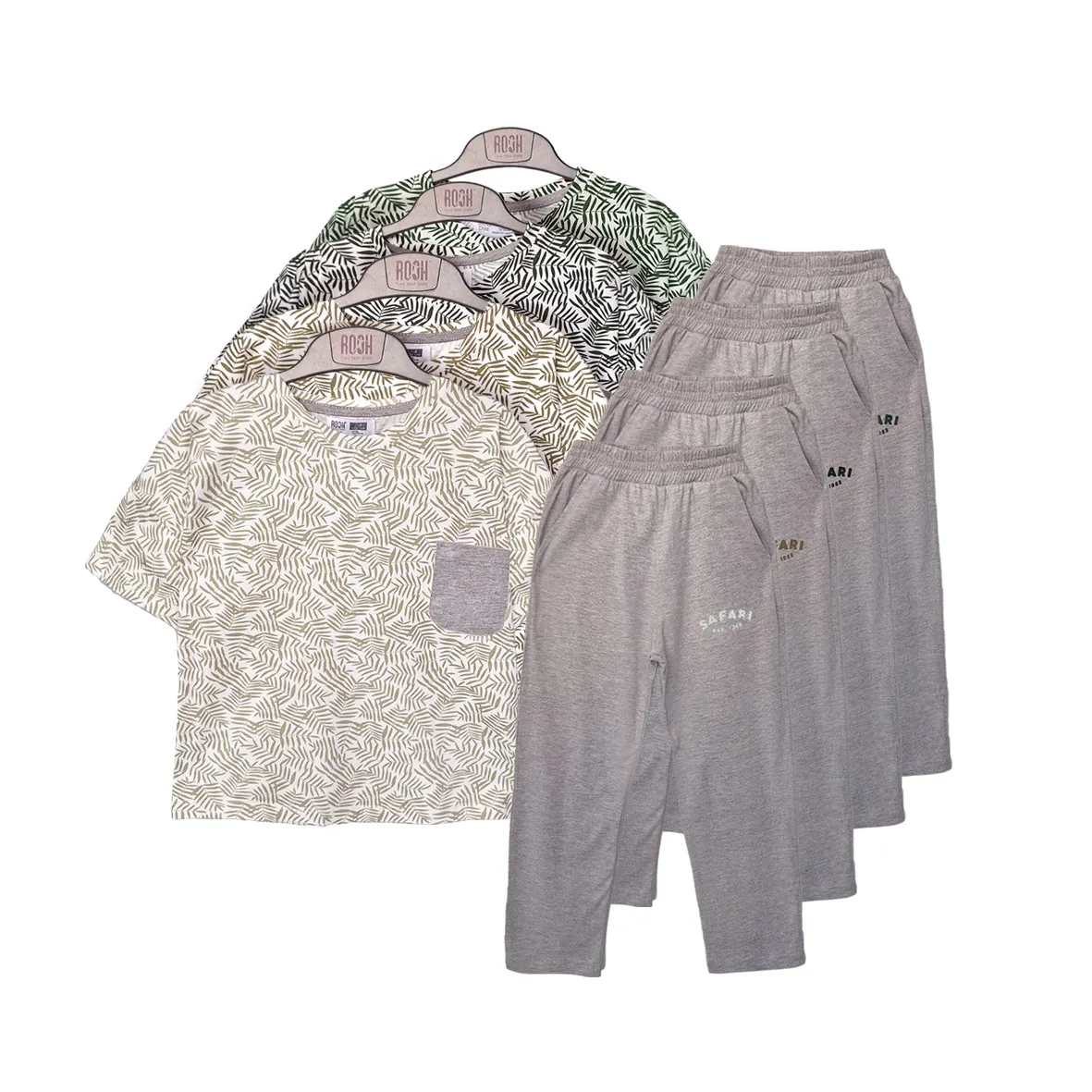 تیشرت و شلوار طرح برگ پسرانه