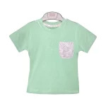 تیشرت تک جیب طرح برگ پسرانه