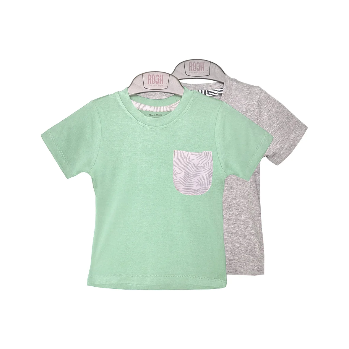 تیشرت تک جیب طرح برگ پسرانه