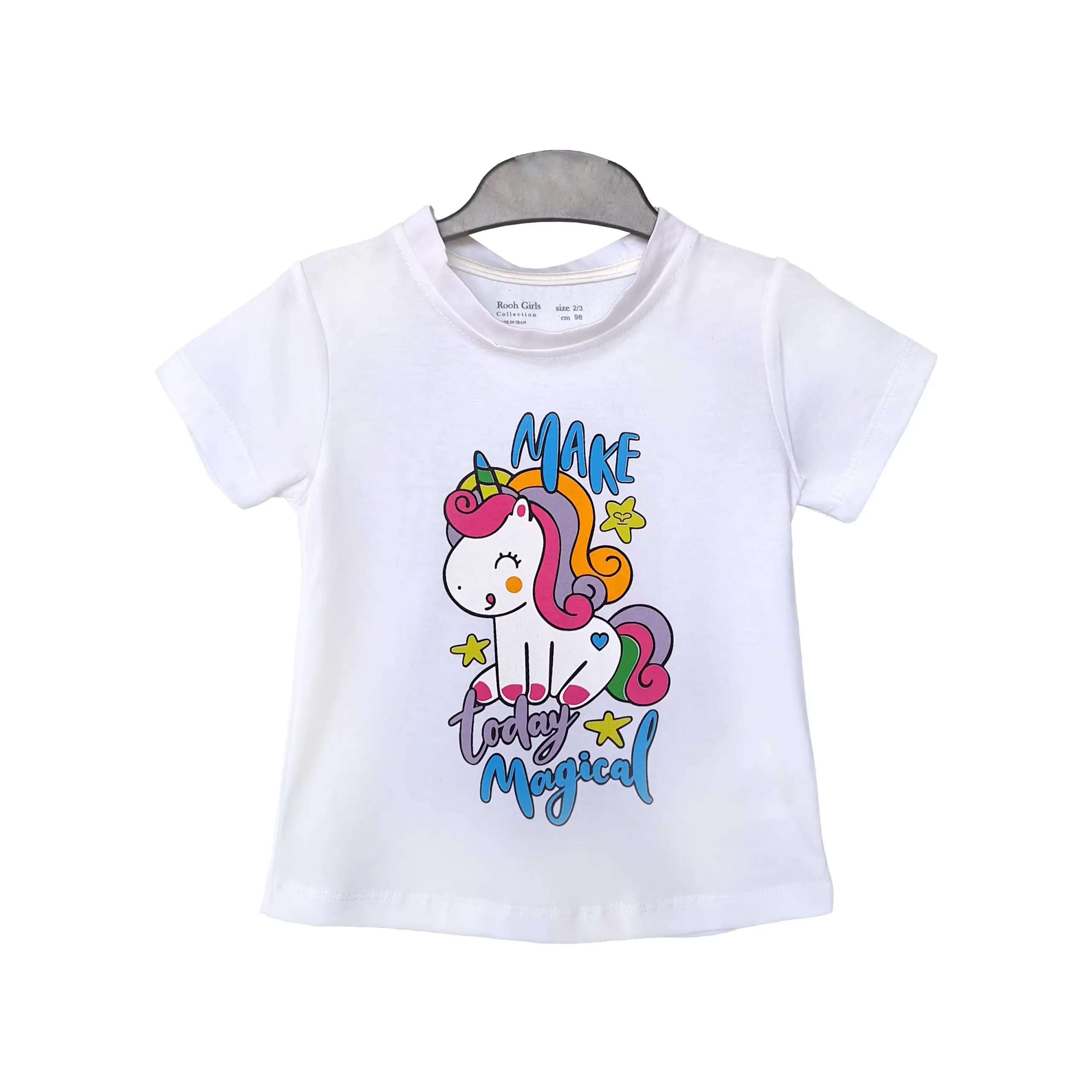 تیشرت طرح تک شاخ دخترانه