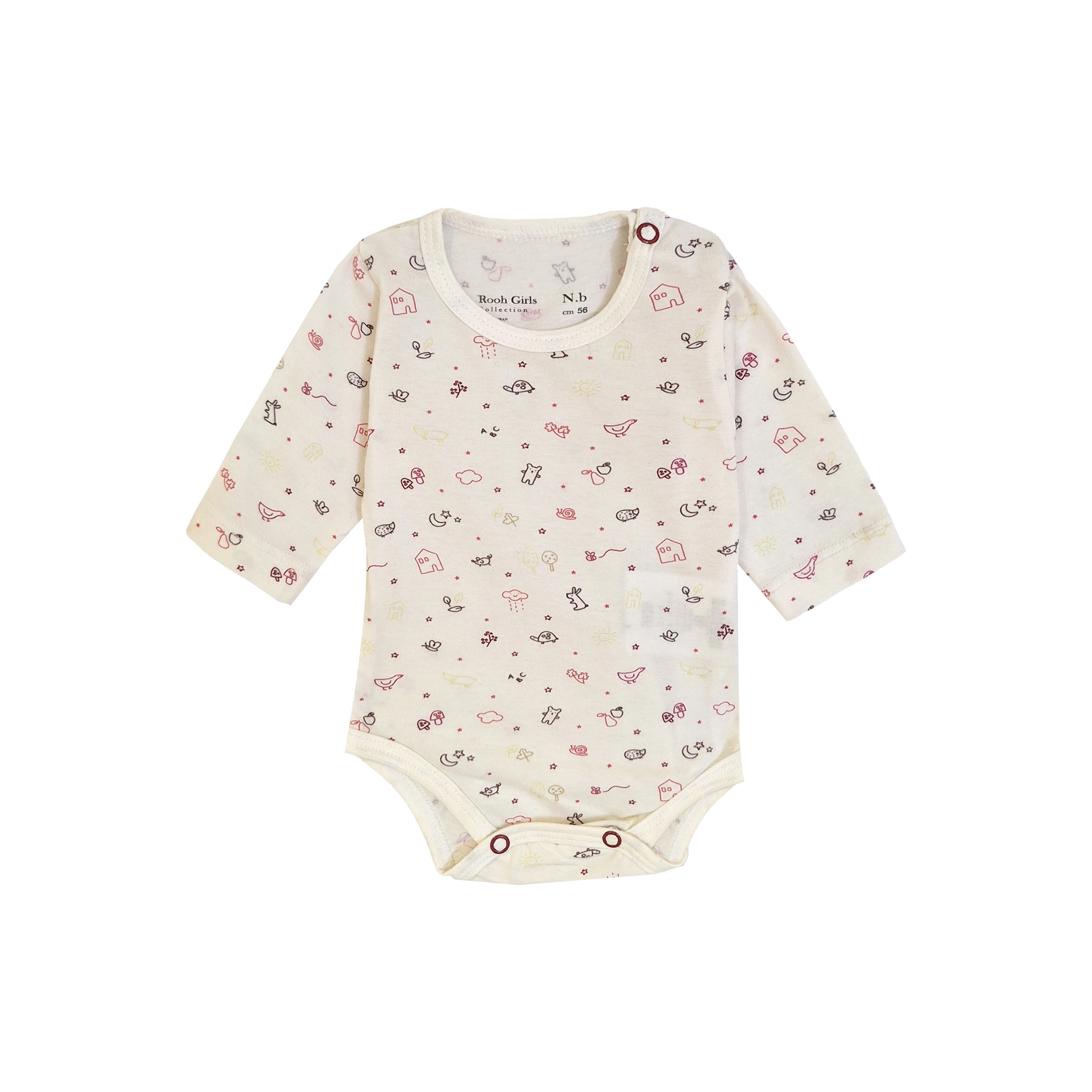 اطلاعات سایزبندی بادی آستین بلند طرح جوجه نوزاد دختر