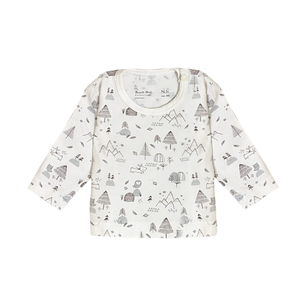 بلوز آستین بلند طرح کوه نوزاد پسر