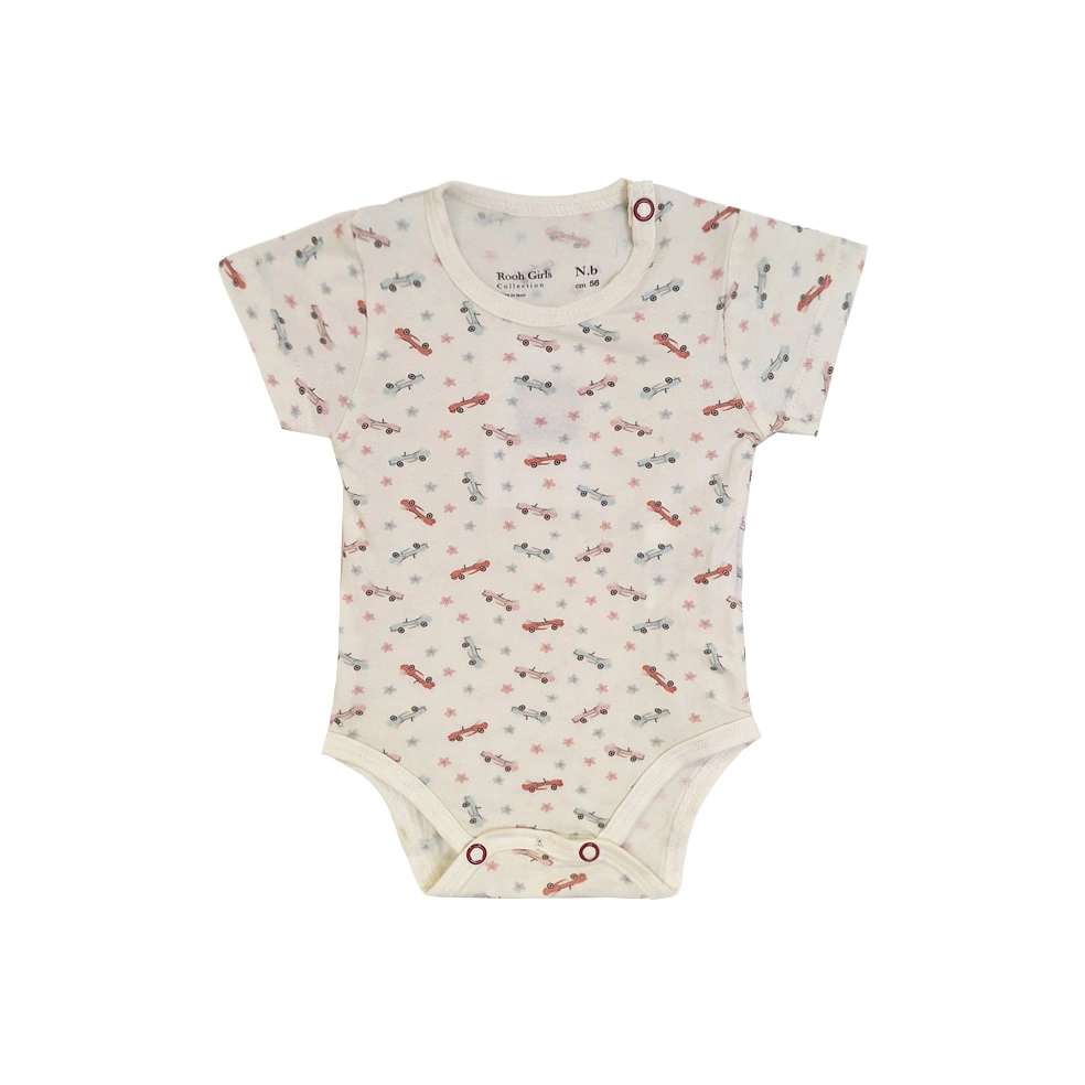 بادی آستین کوتاه طرح ماشین نوزاد دختر