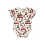 بادی آستین کوتاه طرح اتوبوس نوزاد پسر