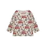 بلوز آستین بلند طرح اتوبوس نوزاد پسر