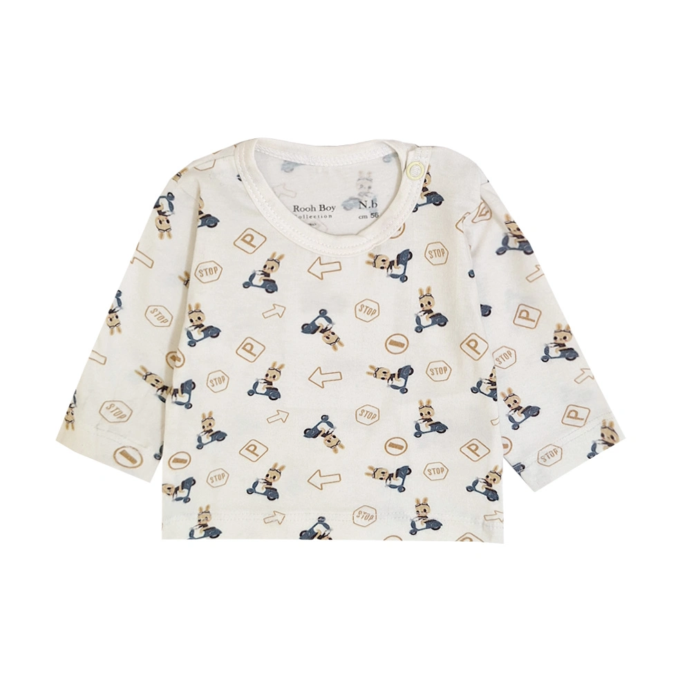 بلوز آستین بلند طرح خرگوش نوزاد پسر