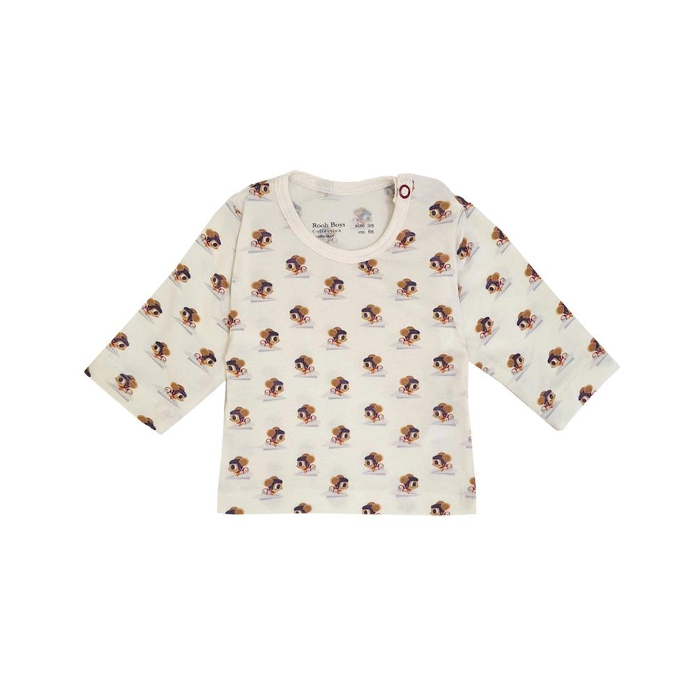 بلوز آستین بلند طرح موش نوزاد پسر