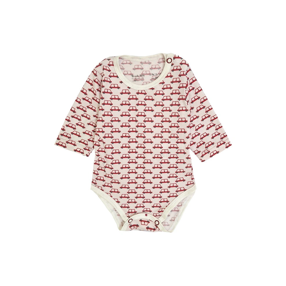 بادی آستین بلند طرح ماشین نوزاد پسر