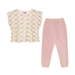 تیشرت کراپ و شلوار طرح گلدار دخترانه