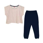 تیشرت کراپ و شلوار طرح گلدار دخترانه