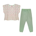 تیشرت کراپ و شلوار طرح گلدار دخترانه