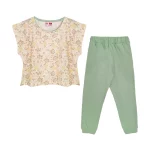 تیشرت کراپ و شلوار طرح گلدار دخترانه