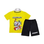 تیشرت و شلوارک طرح Minecraft پسرانه