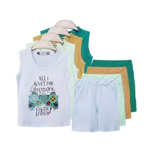 تاپ و شلوارک طرح دسته بازی پسرانه