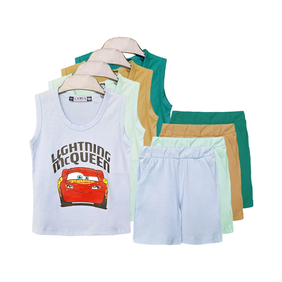 تاپ و شلوارک طرح ماشین پسرانه