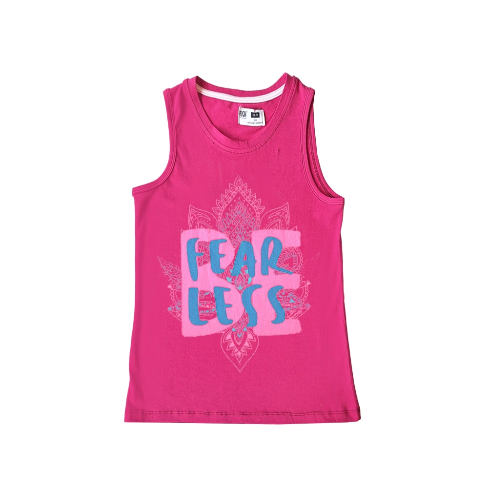 اطلاعات سایزبندی تاپ طرح Fear Less دخترانه