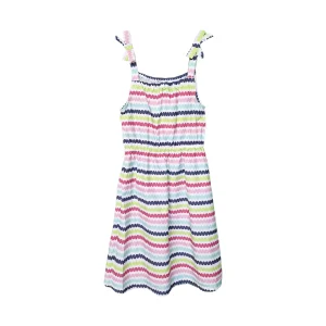 پیراهن مدل بند پاپیونی کمر کشدار ( 6 تا 10 سال ) کد 023003