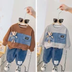 بلوز و شلوار جیب خرس دار دخترانه