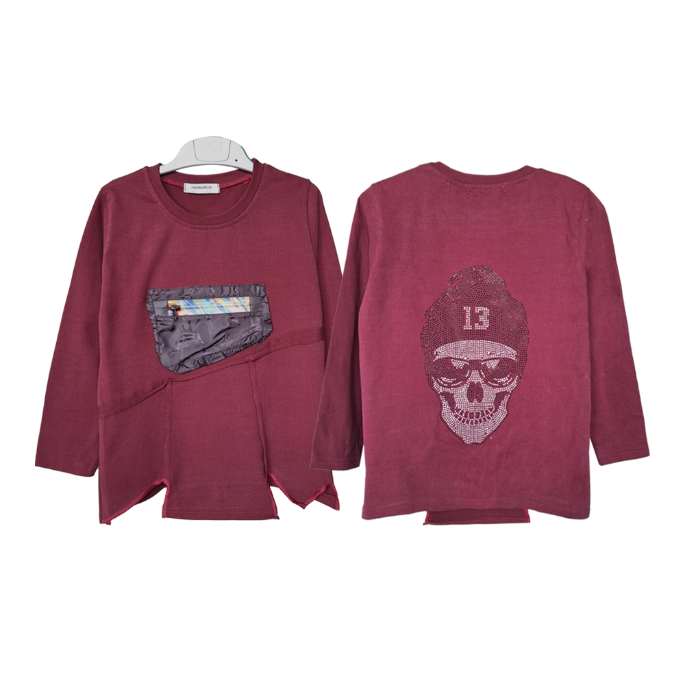 بلوز طرح اسکلت نگین دار دخترانه