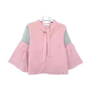 شومیز طرح آسین چین دار دخترانه ( 7 تا 11 سال ) کد 50900185