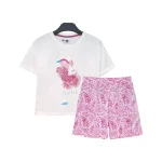 تیشرت و شلوارک طرح طاووس دخترانه